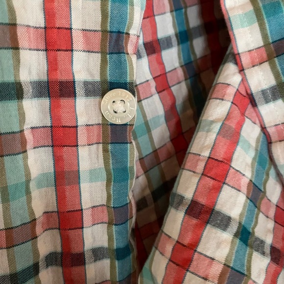 L.L. Bean XXL Organic Cotton Seersucker Plaid Button Down Shirt Traditional Fit - Picture 5 of 6